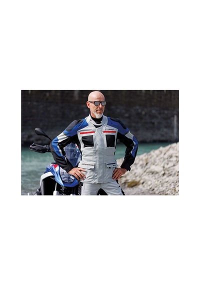 Held Carese 3 Adventure Korumalı Motosiklet Montu Gri Mavi
