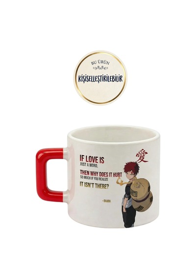 Naruto Gaara Baskılı Seramik Hediye Kupa Bardak Kişiye Özel Kişiselleştirilebilir Anime Çok Renkli