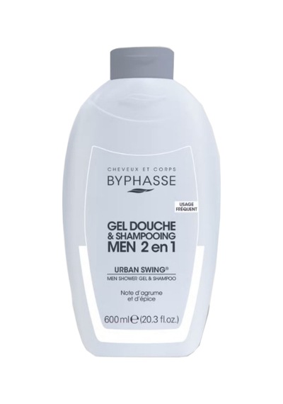 Byphasse Erkekler İçin 2 İn 1 Duş Jeli & Şampuan Urban Swing For Men 600 ML