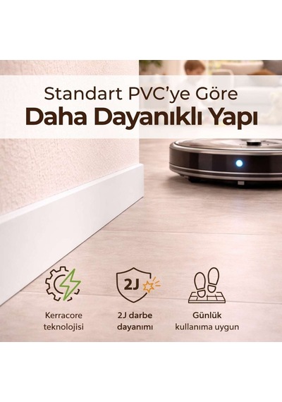 Espumo Kompozit Süpürgelik 10 cm Beyaz | Suya Dayanıklı Parke Duvar Süpürgelik 2,40 m ESP401
