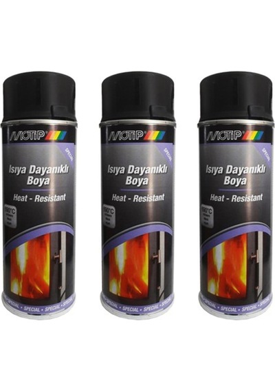 Motip 3 Adet 690 C Isıya Dayanıklı Siyah Boya 400 Ml. Made In Germany