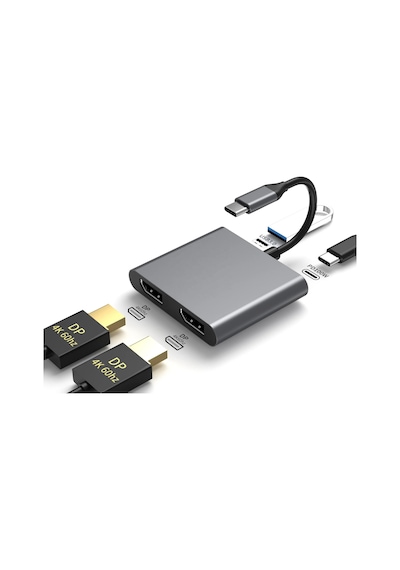 Platoon Pl-5580 4 İn 1 Type-c To 2x Hdmı + Usb+type-c Çevirici Dönüştürücü