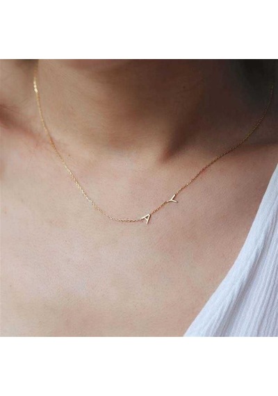 Minimal Harfli 925 Ayar Gümüş Kolye-1999