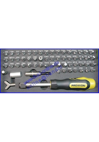 Proxxon 23107 1/4 "tahrik İçin Emniyet Ve Özel Uç Seti. 75 Parça