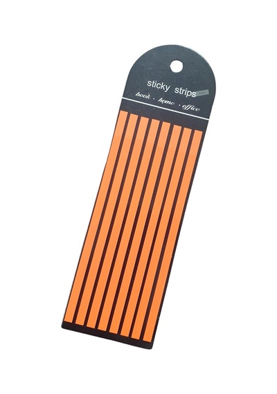 Şeffaf Renkli Yapışkan Not Kağıtları Defter Yer İmleri Etiket Ayraç Sticky Notes Uzun Şeritler Turuncu