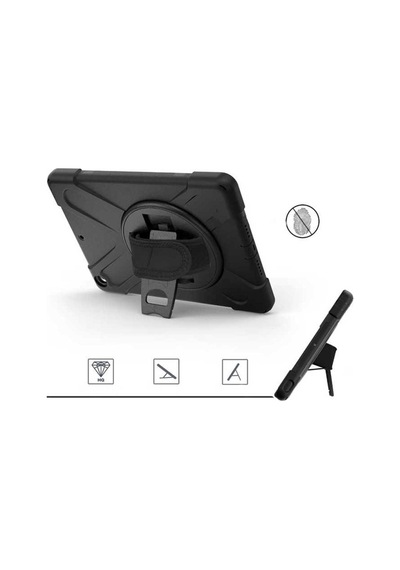 iPad Uyumlu  10.2 2021 9.nesil Gzst Defender Tablet Silikon - Siyah Arka Kapak