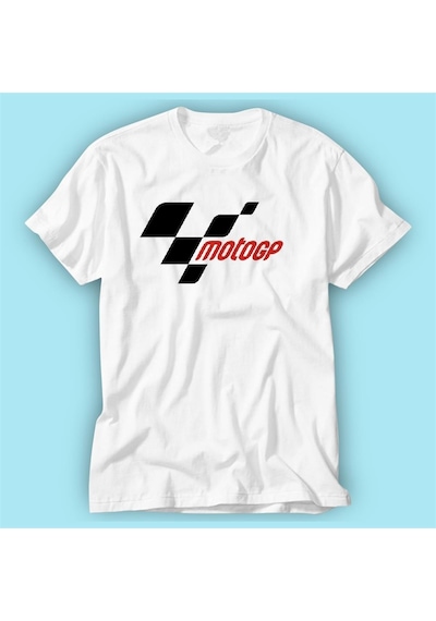Motogp Beyaz Baskılı Tshirt Modeli