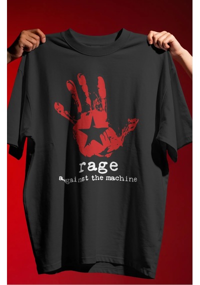 Rage Against The Machine Rock Metal Müzik Grubu Baskılı Unisex Ov Siyah