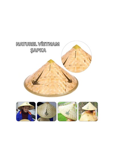 Naturel - 792 - Renk Cambodia Kamboçyalı Vietnam Şapkası - Edntrend - Pvc Hasır