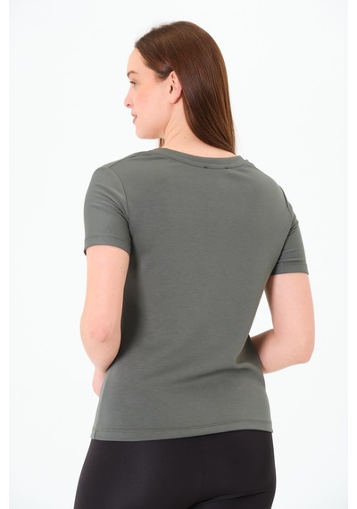 Sortie Collection V Yaka Premium Modal Kumaş Basic Tişört - Haki