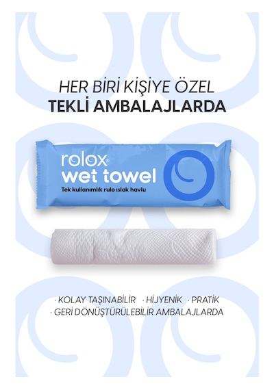 Wet Towel - 50 Paket - Tek Kullanımlık Rulo Islak Havlu