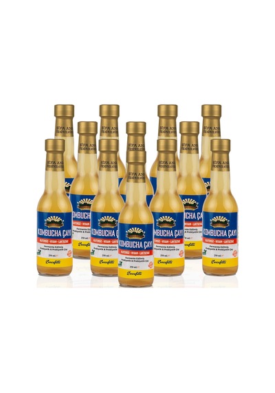 12 Adet Zencefilli Kombucha 250ml. Cam Şişede