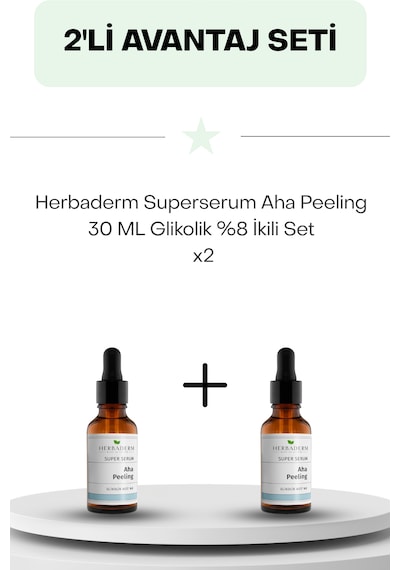 Herbaderm Superserum Aha Peeling 30 Ml Glikolik %8 İkili Set