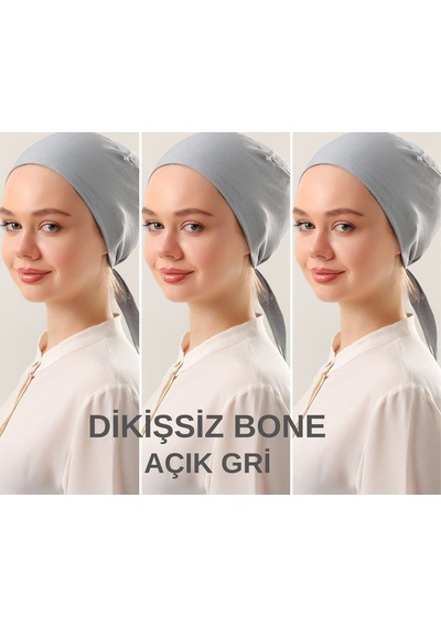 Melodi Scarf Kadın Tesettür Dikişsiz Set Bone Açık Gri 3 Adet Bağlamalı Penye Bone Açık Gri Melodi Scarf Kadın Tesettür Dikişsiz Set Bone Açık Gri 3 Adet Bağlamalı Penye Bone Açık Gri