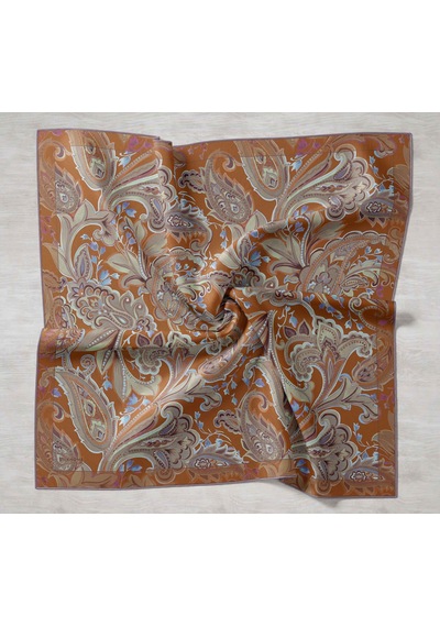 Silk Home Tivil İpek Eşarp Ist 11504- 05 Turuncu Etnik Desen