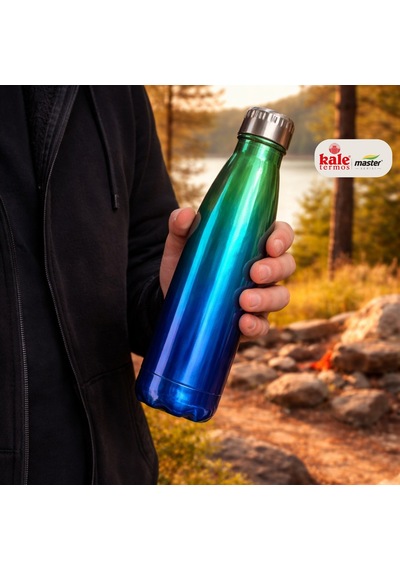 Kale Master 500 Ml Çelik Termos Matara Paslanmaz Çelik Sıcak Soğuk İçecek Termosu, Vakumlu Su Matarası-499 Çok Renkli
