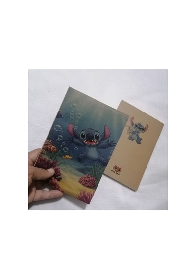 Owl Bag Özel Tasarım Vıntage Görünümlü Stitch İn The Sea Desenli Defter Çok Renklı