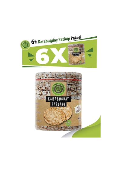 Glutensiz Fabrika Karabuğday Patlağı Sade 6 x 88 G