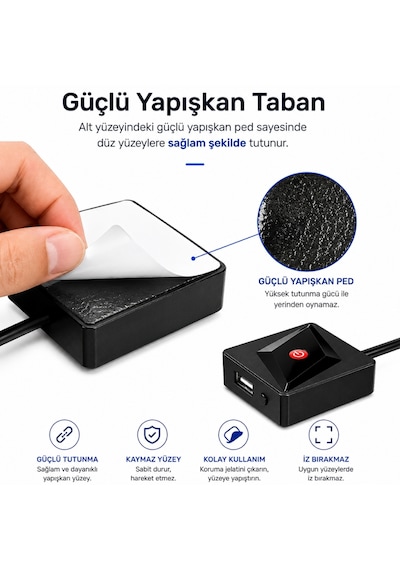 6079 Masaüstü Pc Kasa Harici Güç Power Reset On/off Usb Düğmesi Switch Uzatma Kablo Led Buton