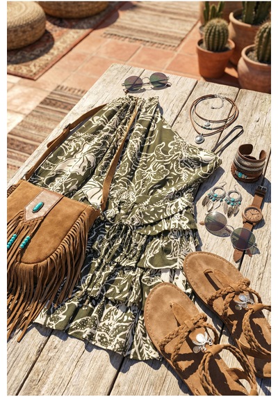 Fashion Cocktail Safari Tek Omuz Etnik Dokulu Hareketli Katlı Tatil Yaz Şifon Desenli Chic Bohem Mini Elbise Haki Fashion Cocktail Safari Tek Omuz Etnik Dokulu Hareketli Katlı Tatil Yaz Şifon Desenli Chic Bohem Mini Elbise Haki