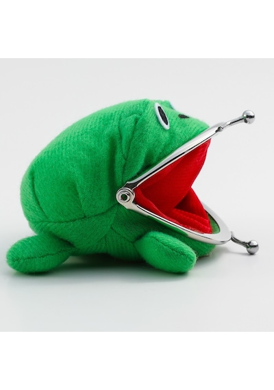 FrogCoin Metal Klips Burslu Kurbağa Bozuk Paralık Kese Tipi Cüzda Yeşil