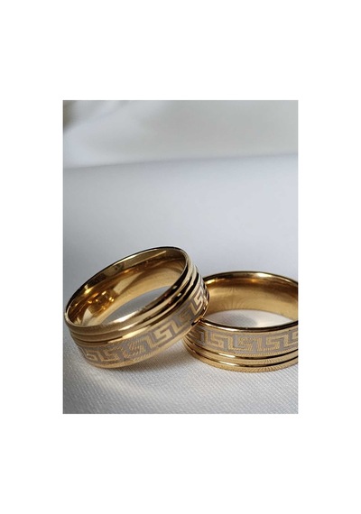 Çelik Yüzük Alyans Gold 8 Mm Gold - 703442386 Gold