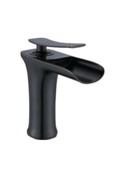 Şelale Akışlı Lavabo Bataryası Siyah