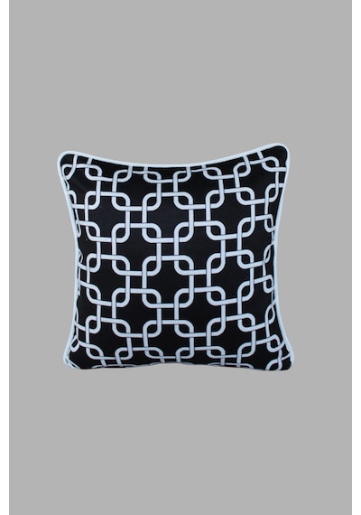 Kırlent Kılıfı Motif Desenli 45x45 Raşel Örme Kadife Çift Taraflı Dijital Baskı Beyaz Biyeli Çok Renkli