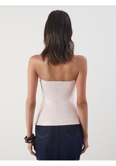 Lcw Vision Pembe Straplez Yaka Peplum Bluz