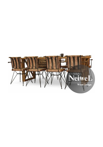 Neiwel Niel Doğal Ahşap Toplantı Masası x 120 x 220 Açık Ceviz
