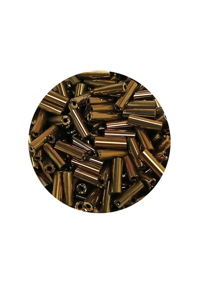 Uzun Boru Kesme Boncuk Çap 2mm Uzunluk 10 Mm - 20 Gram - Parlak Gold - Bnc249