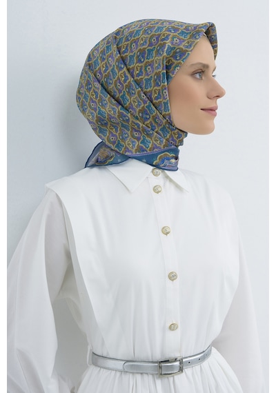 Armine Saf İpek Sura Eşarp-2026 İlkbahar-yaz- 951800d İndigo Mavi