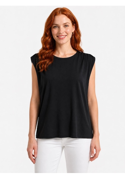 Neden Tekstil Kadın Siyah Kolsuz Relaxed T-shirt