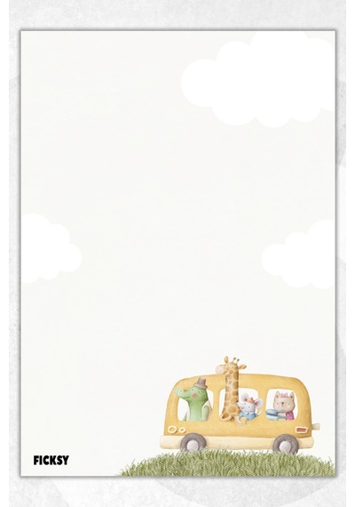 A5 Hayvanlar Bloknot Çizgisiz Defter - 50 Yaprak - Notepad - Memopad - Not Kağıdı Çok Renkli Çok Renkli