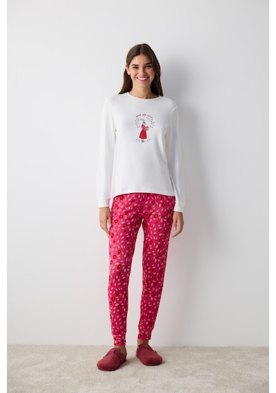 Penti Bloom Termal Beyaz Tişört Pijama Üstü Beyaz Beyaz