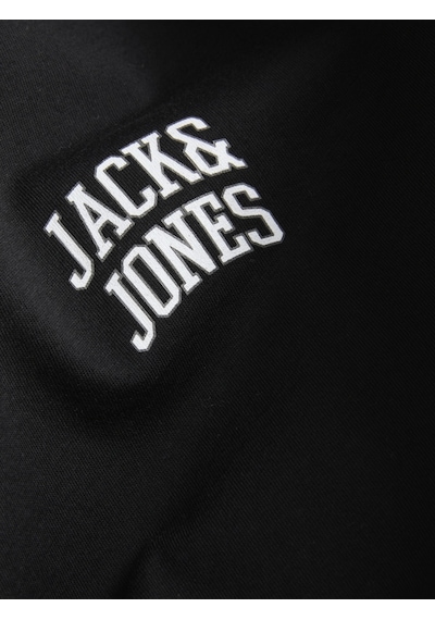 Jack & Jones Erkek Bisiklet Yaka Gögüs Baskili Tisört - Noge - 12310399 Siyah