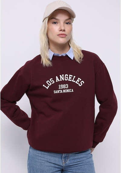 Colin's Colins Regular Fit Yuvarlak Yaka Baskılı Kadın Bordo Sweatshirt Cl1075521 Q1.v2 Brd Bordo Colin's Colins Regular Fit Yuvarlak Yaka Baskılı Kadın Bordo Sweatshirt Cl1075521 Q1.v2 Brd Bordo