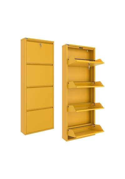 Ceha Kilitli 4'lü Metal Ayakkabılık - Hardal Sarısı/Mustard K.AYK-4/M1963/KL Ceha Kilitli 4'lü Metal Ayakkabılık - Hardal Sarısı/Mustard K.AYK-4/M1963/KL