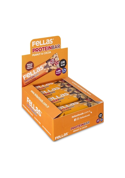 Fellas Protein Bar - Yer Fıstıklı Ve Kakaolu 12 x 32 G
