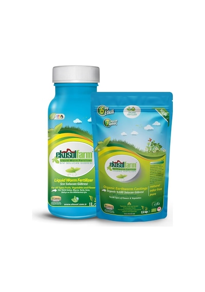 Ekosol Farm 1 L Sıvı Solucan Gübresi + 1.5 KG Hobi Katı Gübre