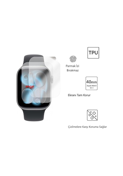 Apple Uyumlu  Watch Series 11 42mm Tpu Ekran Koruyucu 2'li Şeffaf