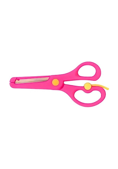Neon Plastik Korumalı Küt Uçlu Yaylı Çocuk Okul Makası 10lu Set
