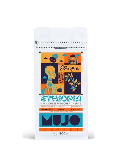 Ethiopia Yirgachefeffe Cher Cherre Çekirdek Kahve-500gr-kağıt Filtre Kağıt Filtre