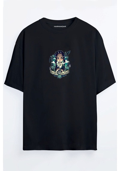 Wednesday Baskılı Unisex Siyah Oversize T-shirt Siyah Wednesday Baskılı Unisex Siyah Oversize T-shirt Siyah