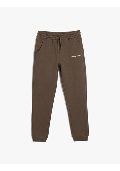 Koton Jogger Eşofman Altı Slogan Baskılı Cepli Beli Bağlamalı Antrasit 5wkb40175tk Antrasit
