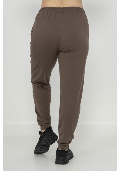 Maraton Sportswear Büyük Beden Kadın Lastik Paça Basic Kakao Eşofman Altı 21171-kakao Kahverengi