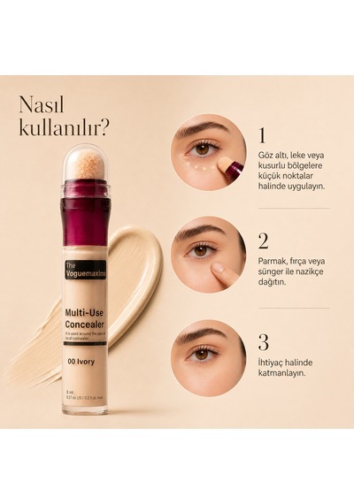 The Voguemaxima Luméa Sünger Uçlu Likit Kapatıcı 00 Ivory 8 ML