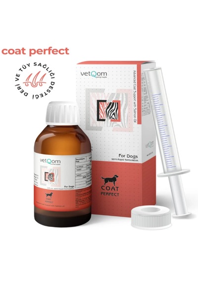 Vetqom Köpek Coat Perfect Tüy Dökülme Önleyici Sıvı Vitamin 120 Ml
