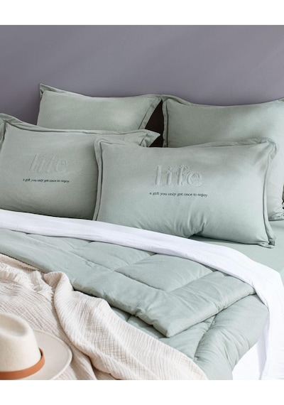 Bobigny Tek Kişilik Supersoft Comforter Set, Mint Yeşili, 160 X 220 Çok Renkli