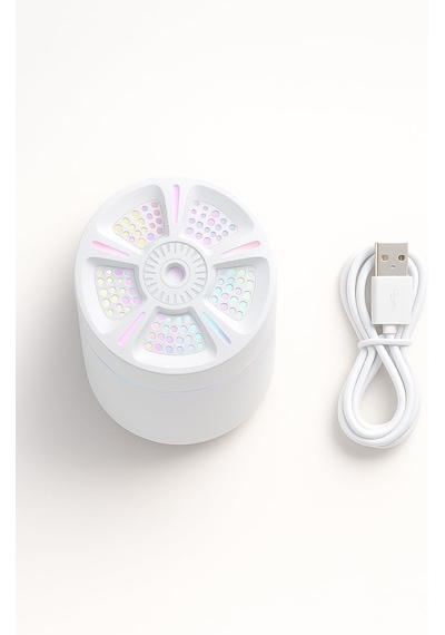 Busstier Led Işıklı Mini Aroma Difüzör Beyaz Usb Hava Nemlendirici Sessiz Çalışan Taşınabilir Nem Makinesi Mas